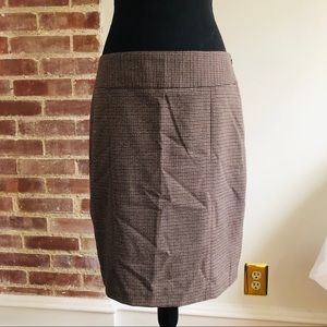 The Limited Brown Plaid Pencil Skirt Sz 8 EUC